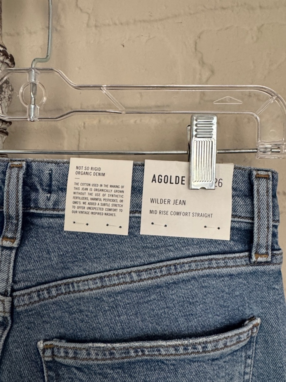 AGOLDE wilder jeans straight denim distressed whiplash NEW  26 mid rise comfort - Picture 5 of 8